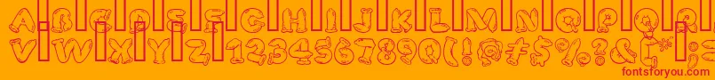 SafeFontGd Font – Red Fonts on Orange Background