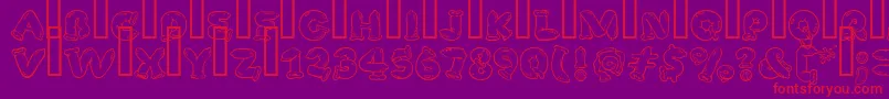 SafeFontGd-Schriftart – Rote Schriften auf violettem Hintergrund