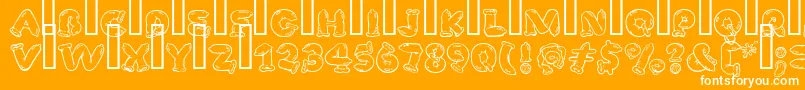 SafeFontGd-Schriftart – Weiße Schriften auf orangefarbenem Hintergrund