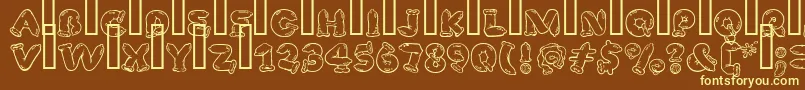 SafeFontGd Font – Yellow Fonts on Brown Background