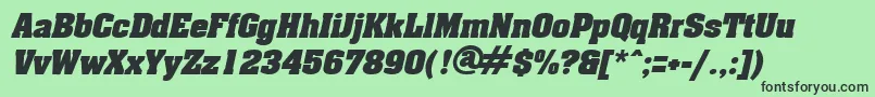 AcklinItalic Font – Black Fonts on Green Background