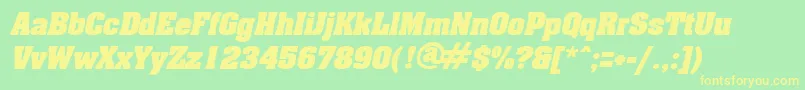 AcklinItalic Font – Yellow Fonts on Green Background
