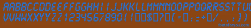 Lcdm2u Font – Blue Fonts on Brown Background