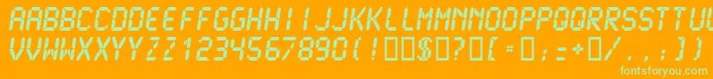 Lcdm2u Font – Green Fonts on Orange Background