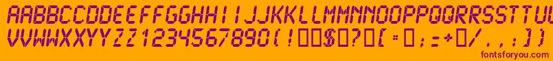 Lcdm2u Font – Purple Fonts on Orange Background