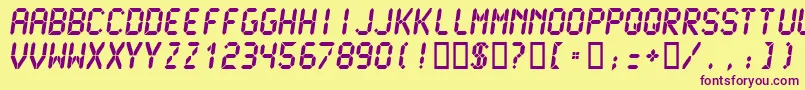 Lcdm2u Font – Purple Fonts on Yellow Background