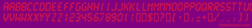 Lcdm2u Font – Red Fonts on Purple Background