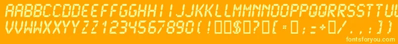 Lcdm2u Font – Yellow Fonts on Orange Background