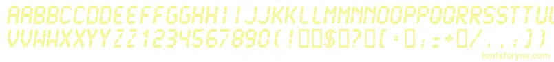 Lcdm2u Font – Yellow Fonts on White Background