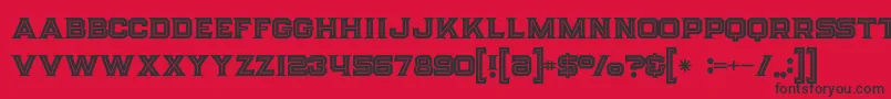 フォントStrifeinline – 赤い背景に黒い文字