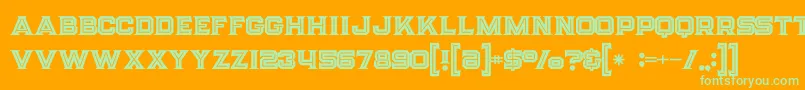 Strifeinline Font – Green Fonts on Orange Background