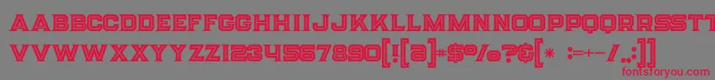 Strifeinline-Schriftart – Rote Schriften auf grauem Hintergrund