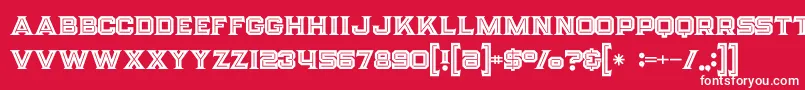 フォントStrifeinline – 赤い背景に白い文字