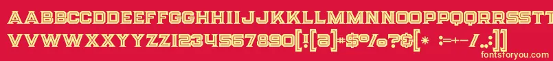 Strifeinline Font – Yellow Fonts on Red Background
