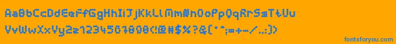 CurlyLavaBubbleBold Font – Blue Fonts on Orange Background