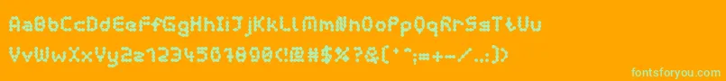 CurlyLavaBubbleBold Font – Green Fonts on Orange Background