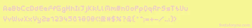 Police CurlyLavaBubbleBold – polices roses sur fond jaune
