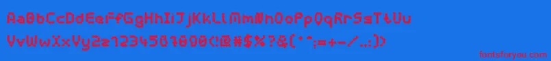 CurlyLavaBubbleBold-Schriftart – Rote Schriften auf blauem Hintergrund