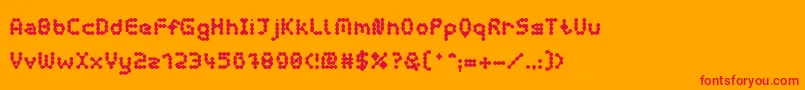 CurlyLavaBubbleBold-Schriftart – Rote Schriften auf orangefarbenem Hintergrund