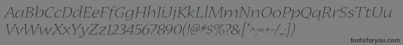 NuevastdLightextendedital Font – Black Fonts on Gray Background