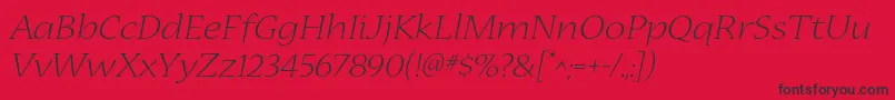 NuevastdLightextendedital Font – Black Fonts on Red Background