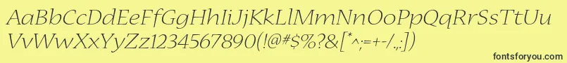 NuevastdLightextendedital Font – Black Fonts on Yellow Background