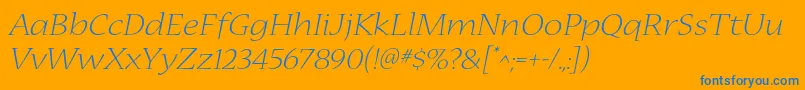 NuevastdLightextendedital Font – Blue Fonts on Orange Background