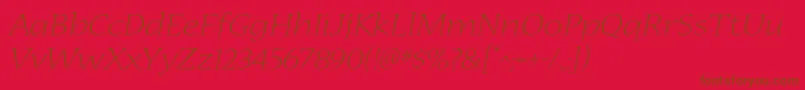 Шрифт NuevastdLightextendedital – коричневые шрифты на красном фоне