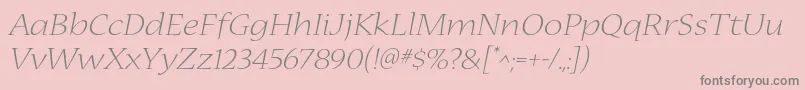 NuevastdLightextendedital Font – Gray Fonts on Pink Background