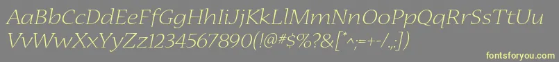 NuevastdLightextendedital Font – Yellow Fonts on Gray Background