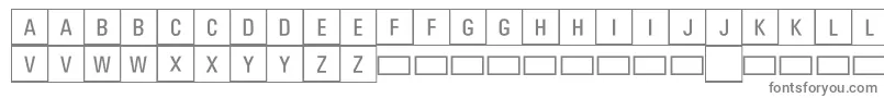Jeuxcache-fontti – harmaat kirjasimet valkoisella taustalla