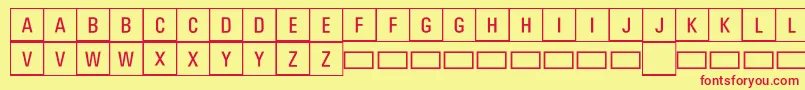 Шрифт Jeuxcache – красные шрифты на жёлтом фоне