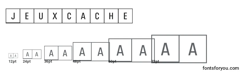 Размеры шрифта Jeuxcache
