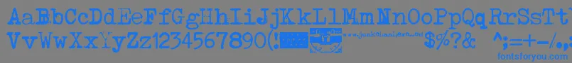 Typenoksidi-fontti – siniset fontit harmaalla taustalla