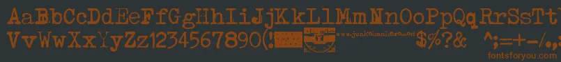 Typenoksidi Font – Brown Fonts on Black Background