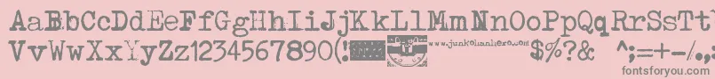 フォントTypenoksidi – ピンクの背景に灰色の文字