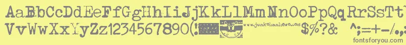 Typenoksidi Font – Gray Fonts on Yellow Background