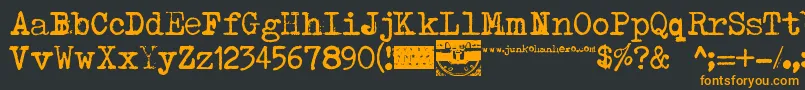 フォントTypenoksidi – 黒い背景にオレンジの文字