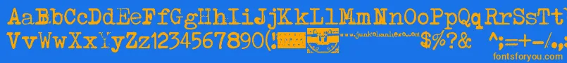 Typenoksidi Font – Orange Fonts on Blue Background