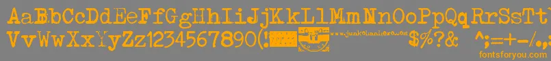 Typenoksidi-Schriftart – Orangefarbene Schriften auf grauem Hintergrund