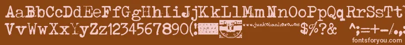 フォントTypenoksidi – 茶色の背景にピンクのフォント