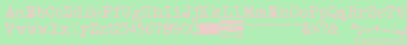 Typenoksidi Font – Pink Fonts on Green Background