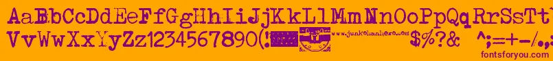 Typenoksidi-fontti – violetit fontit oranssilla taustalla