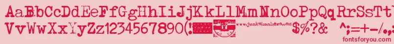 Typenoksidi Font – Red Fonts on Pink Background