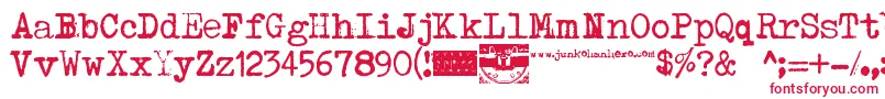 Typenoksidi Font – Red Fonts on White Background