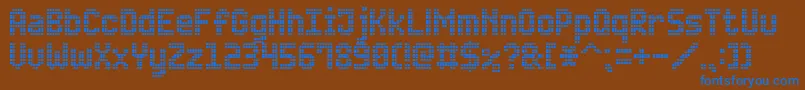 AdvancedLedBoard7 Font – Blue Fonts on Brown Background
