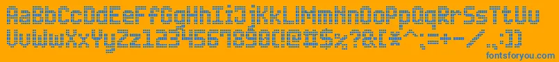 AdvancedLedBoard7 Font – Blue Fonts on Orange Background