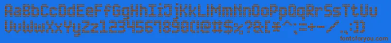 AdvancedLedBoard7 Font – Brown Fonts on Blue Background