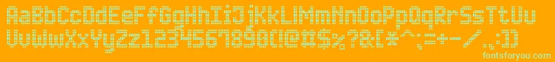 AdvancedLedBoard7 Font – Green Fonts on Orange Background