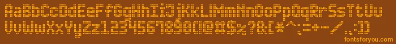 AdvancedLedBoard7 Font – Orange Fonts on Brown Background